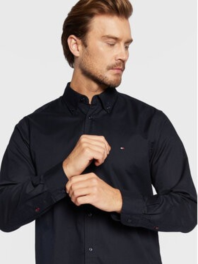 Tommy Hilfiger Koszula Core Flex Poplin MW0MW25035 Granatowy Regular Fit