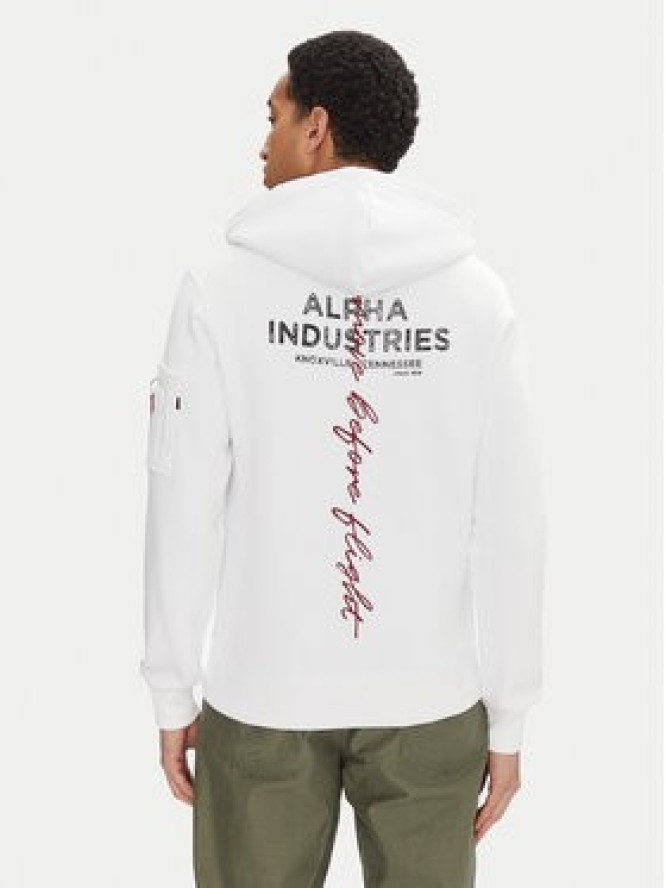 Alpha Industries Bluza Signature Back Print 148341 Biały Regular Fit