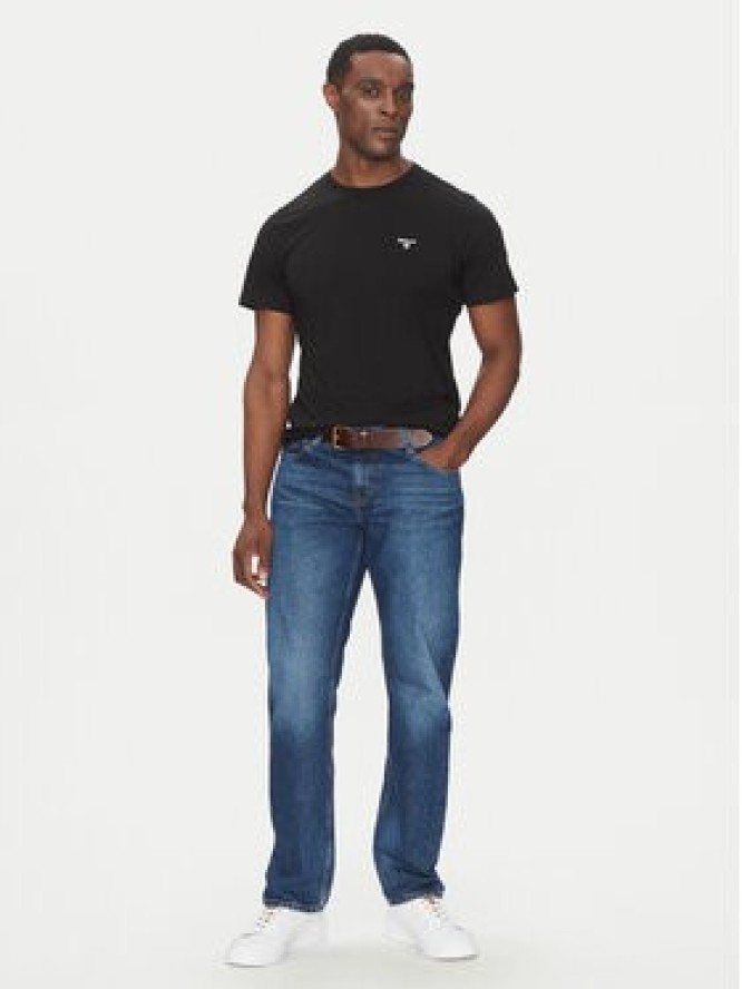 Barbour T-Shirt Essential Sports MTS0331BK31 Czarny Tailored Fit