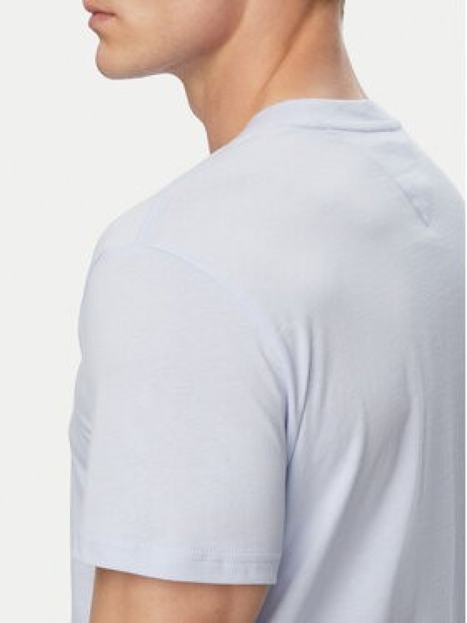 Tommy Jeans T-Shirt Linear Chest DM0DM21780 Niebieski jasny Slim Fit