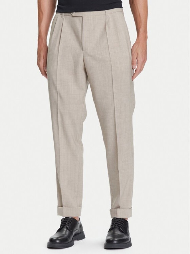 BOSS Spodnie materiałowe C-Perin-DPL 50545822 Beżowy Tapered Fit