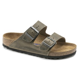 Unisex sandały Birkenstock Arizona Soft Footbed zielone regular 1019313