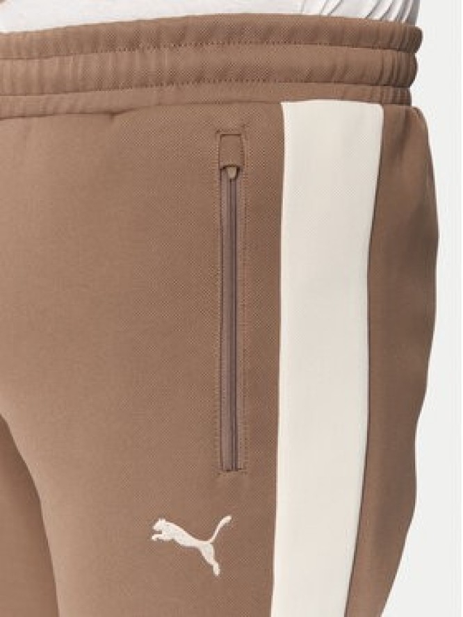 Puma Spodnie dresowe T7 Always On 629588 Brązowy Regular Fit