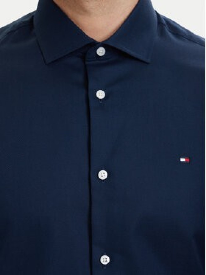Tommy Hilfiger Koszula Dobby MW0MW43747 Granatowy Regular Fit