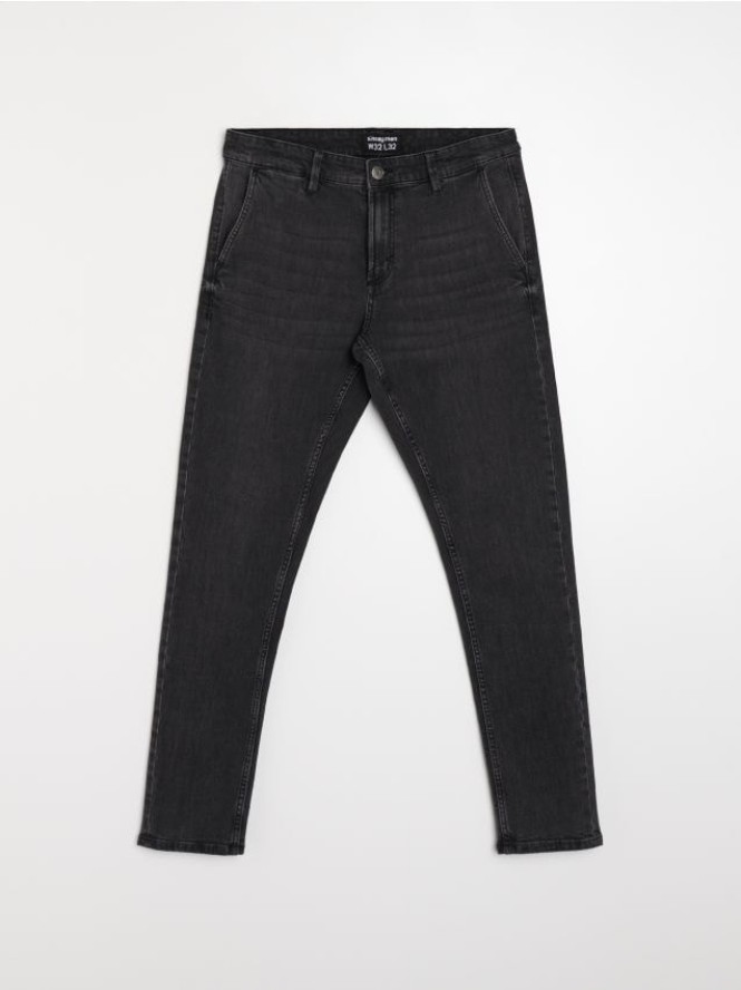 Jeansy chino slim fit - czarny