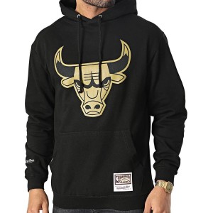 Bluza męska z kapturem do koszykówki Mitchell & Ness Chicago Bulls czarna