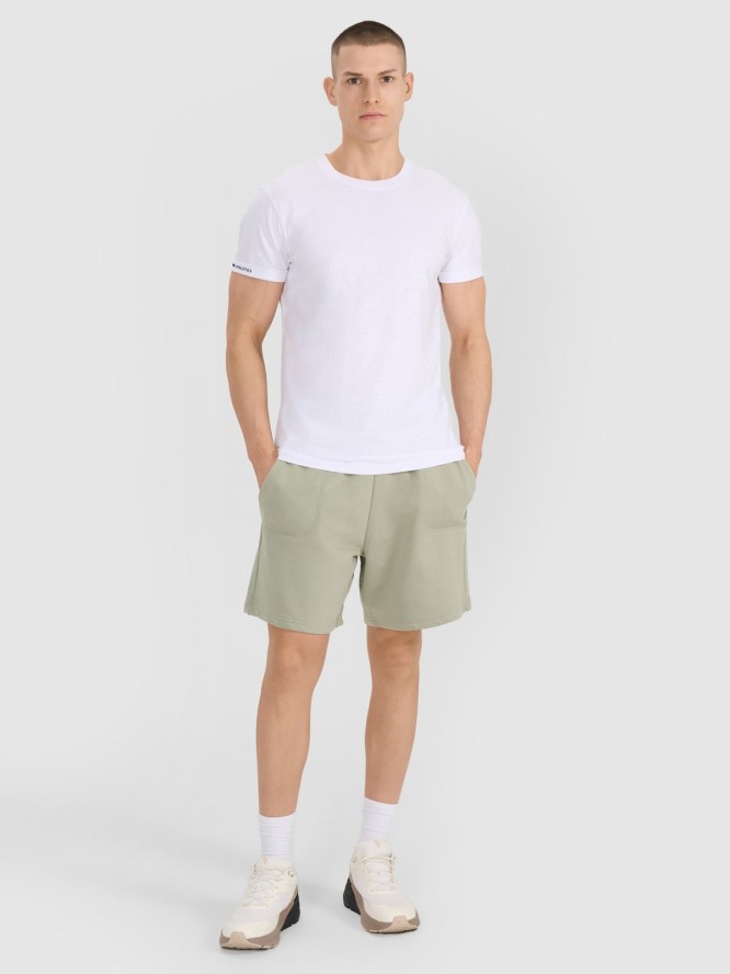 4F T-shirt regular gładki męski - biały 3XL