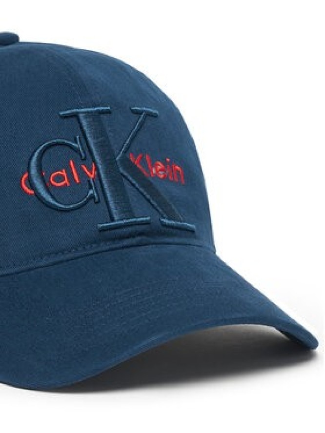 Calvin Klein Czapka z daszkiem Large Monologo LV04D5039G Granatowy