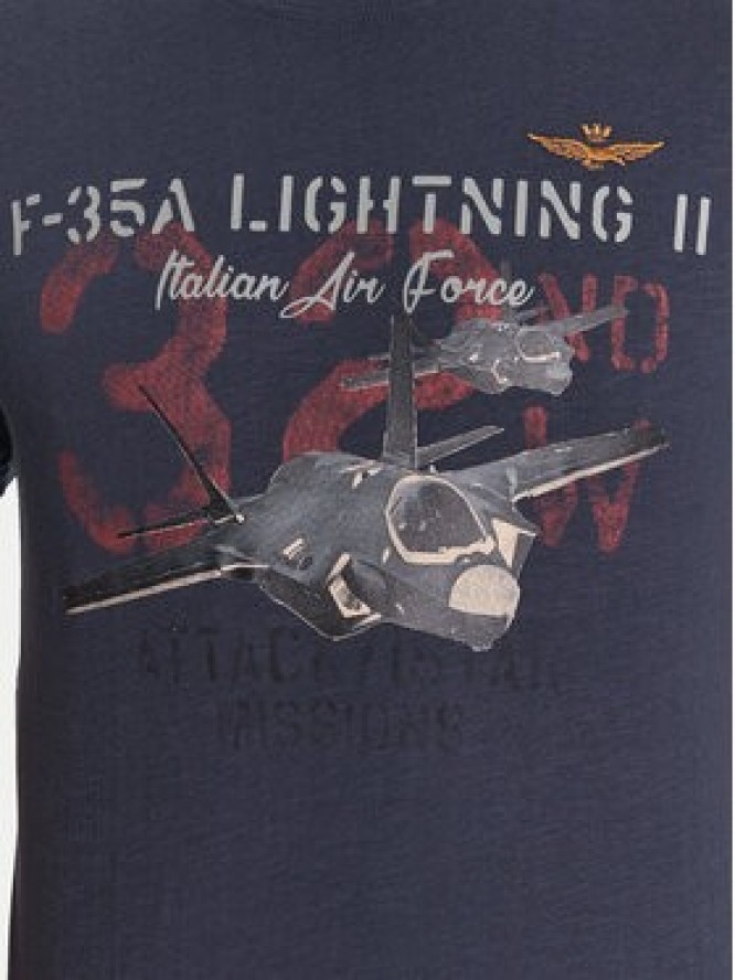 Aeronautica Militare T-Shirt 252TS2472UJ00708 Granatowy Regular Fit