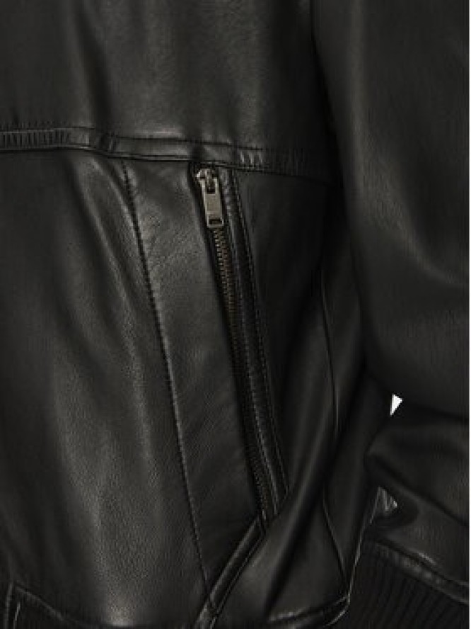 BOSS Kurtka skórzana Joberg 50543240 Czarny Relaxed Fit