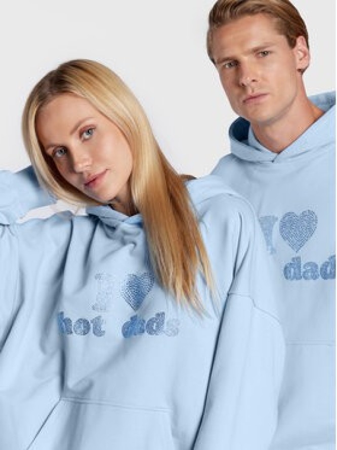 2005 Bluza Unisex Hot Dads Błękitny Relaxed Fit