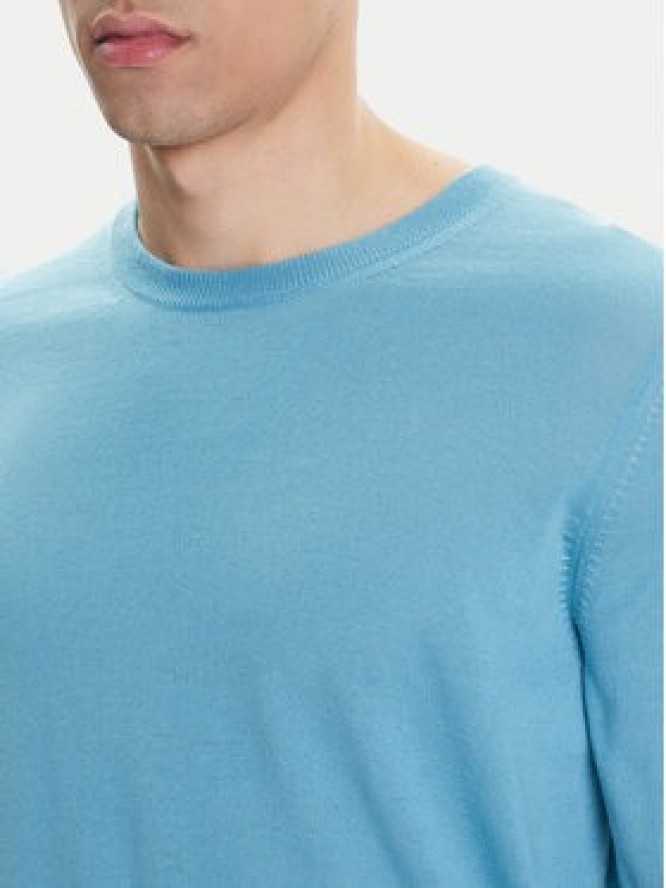 BOSS Sweter Leno-P 50468239 Błękitny Slim Fit