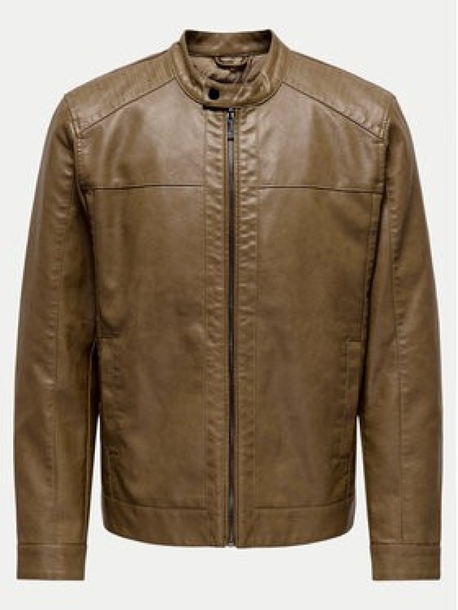Only & Sons Kurtka z imitacji skóry Mike 22012339 Brązowy Regular Fit