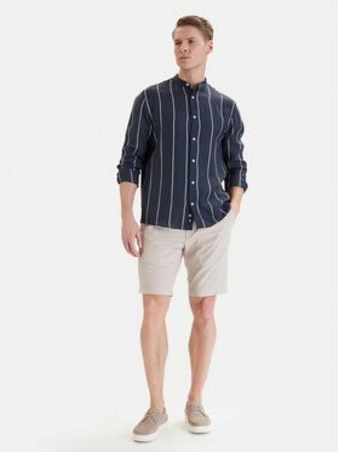 Bugatti Koszula 9550-78954C Granatowy Casual Fit