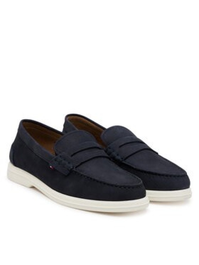 Tommy Hilfiger Mokasyny Nubuck P Loafer FM0FM05350 Granatowy