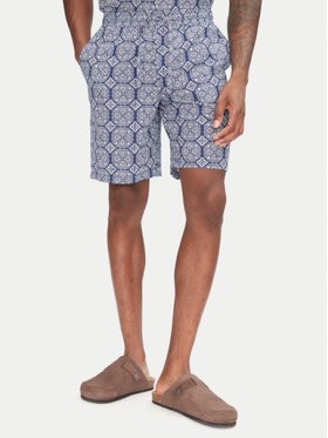 Jack & Jones Komplet koszula i szorty materiałowe Seersucker 12284648 Niebieski Relaxed Fit