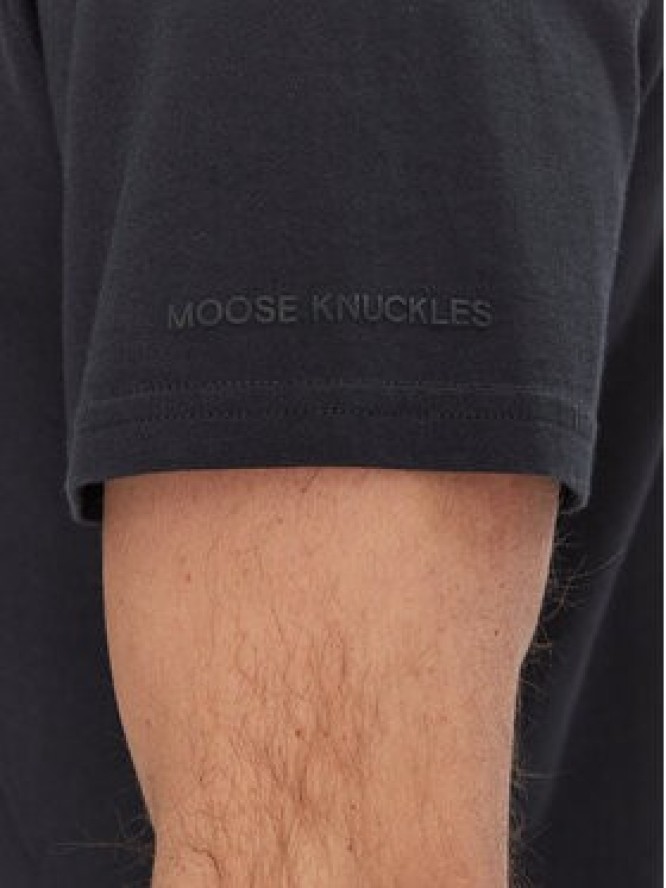 Moose Knuckles T-Shirt Conway M15MT760 Granatowy Regular Fit