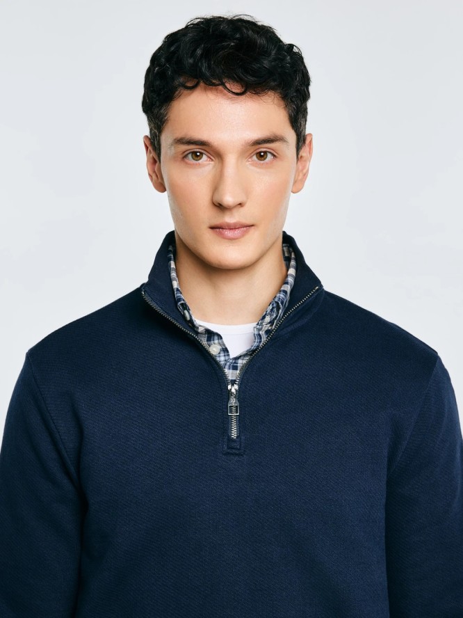 Bluza męska ze stójką granatowa Salih 403