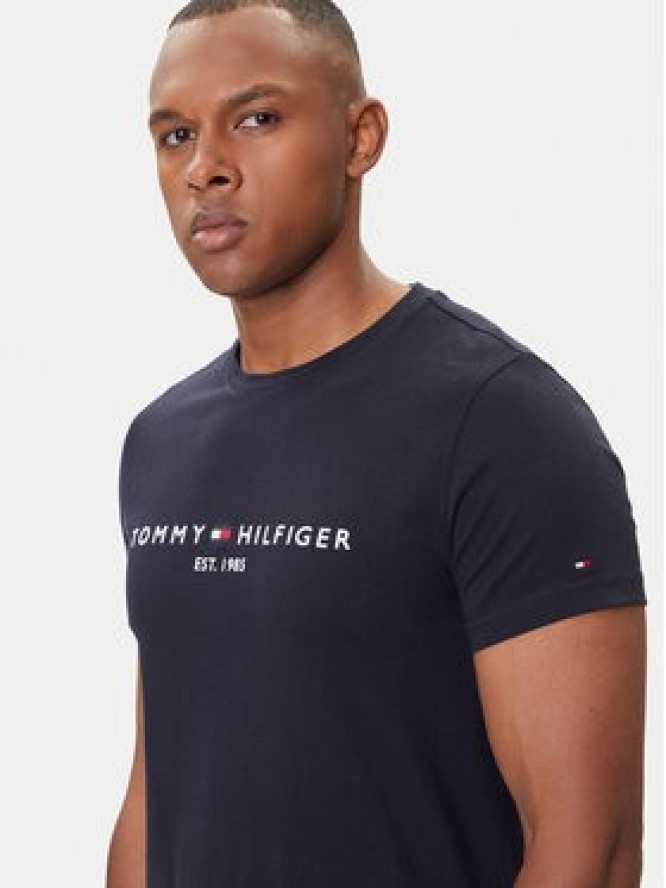 Tommy Hilfiger T-Shirt Core Logo Tee MW0MW11465 Granatowy Slim Fit