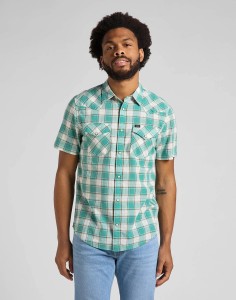 LEE SS WESTERN SHIRT MĘSKA KOSZULA TEAL WASH L66OOBUB 112145388