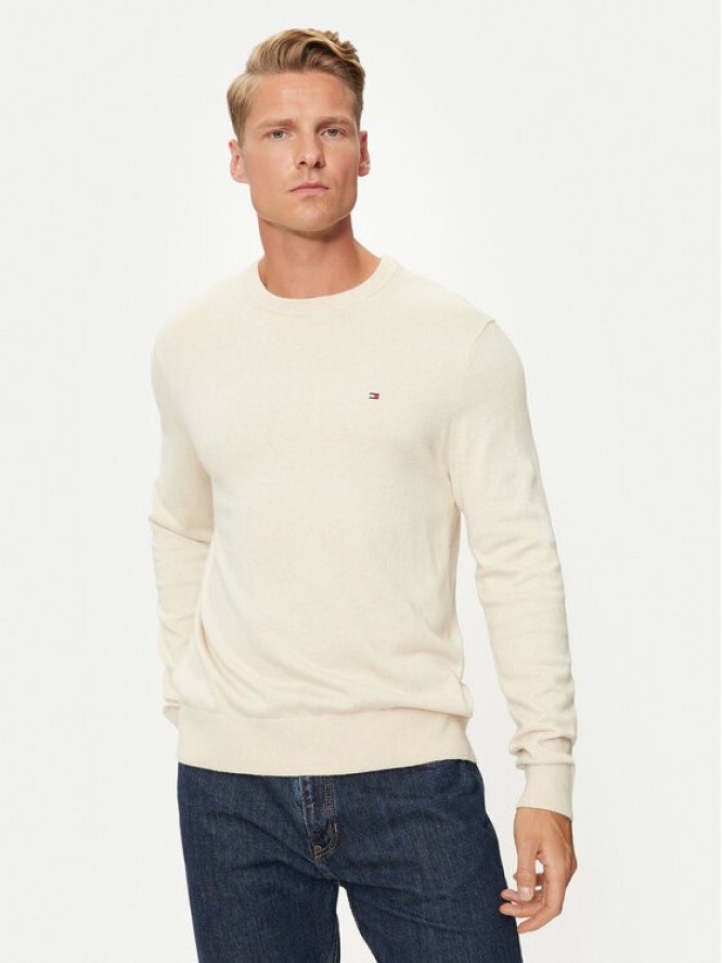 Tommy Hilfiger Sweter MW0MW28046 Écru Regular Fit