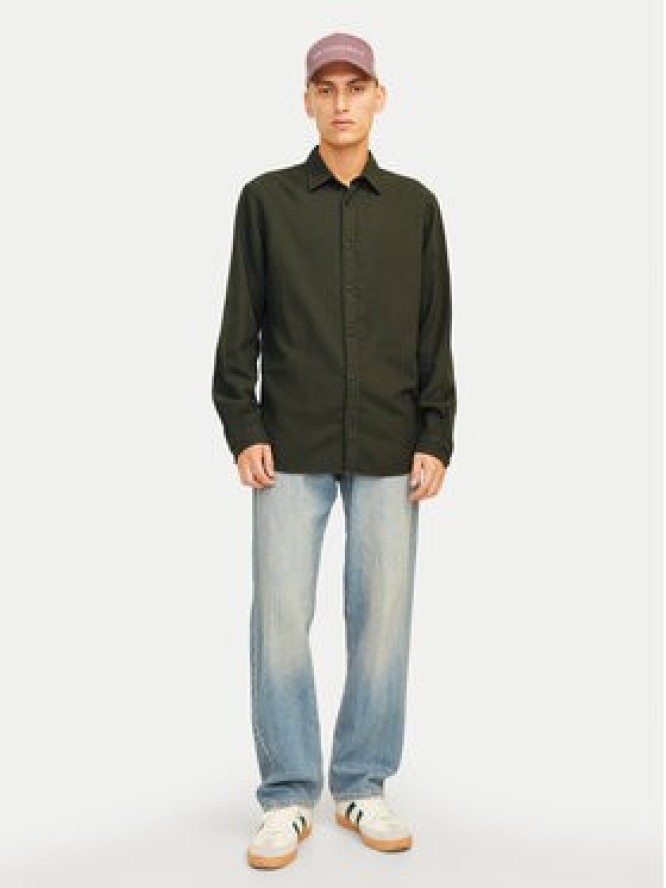 Jack & Jones Koszula Joshua 12258429 Zielony Slim Fit