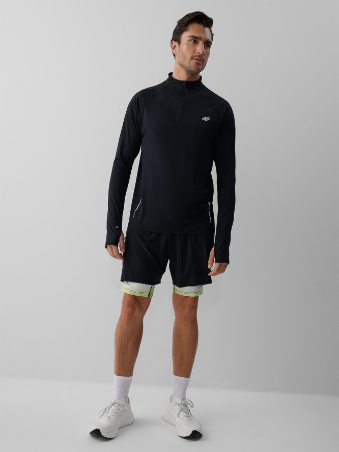 4F Longsleeve do biegania szybkoschnący męski - czarny M