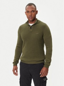 Aeronautica Militare Sweter 252MA1572UL00409 Zielony Slim Fit