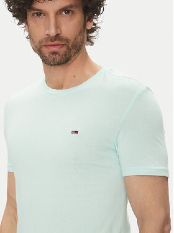Tommy Jeans T-Shirt DM0DM20363 Zielony Slim Fit