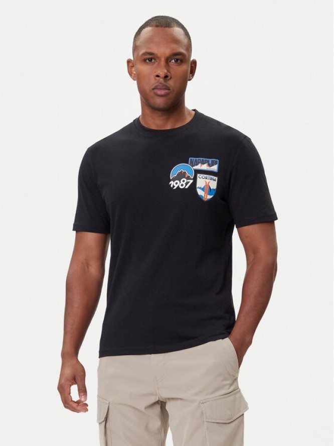 Napapijri T-Shirt S-Montepiana NP0A88SV Czarny Regular Fit