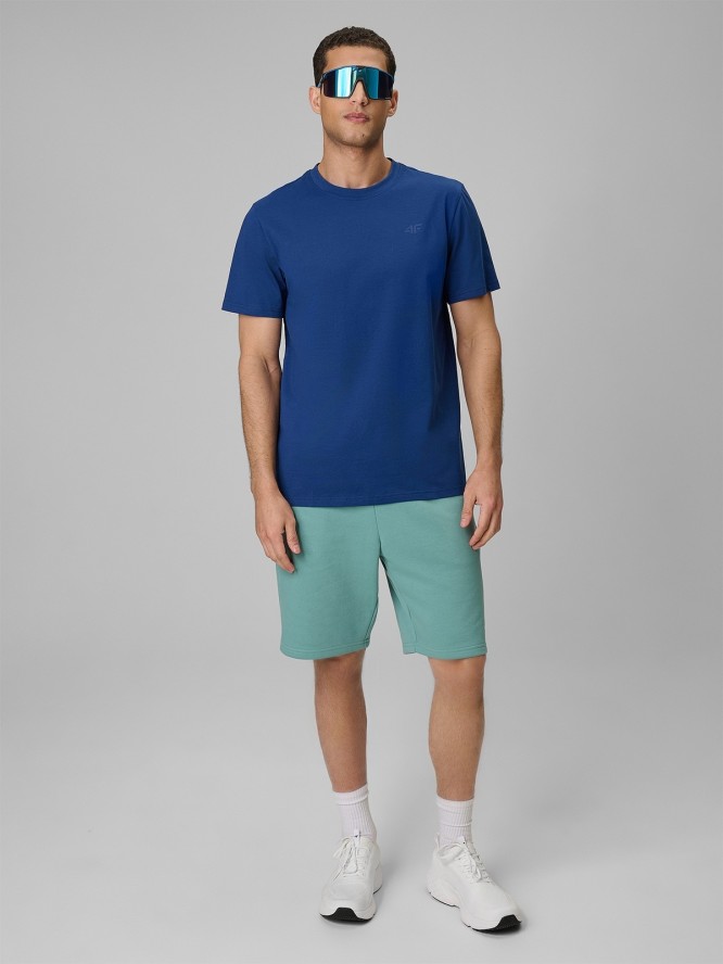 4F T-shirt regular gładki męski - granatowy XXL