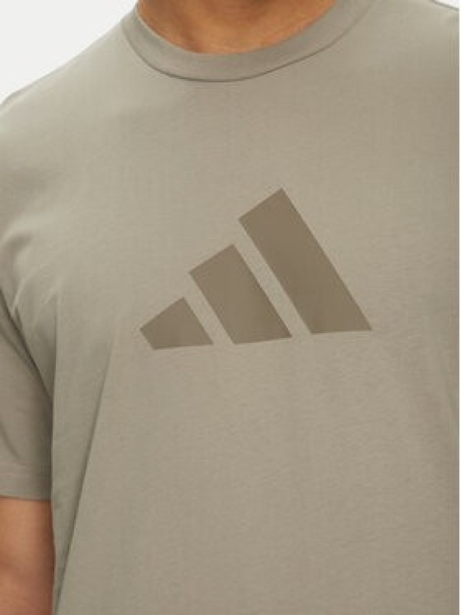 adidas T-Shirt Future Icons 3 Bar Logo JD4915 Beżowy Regular Fit