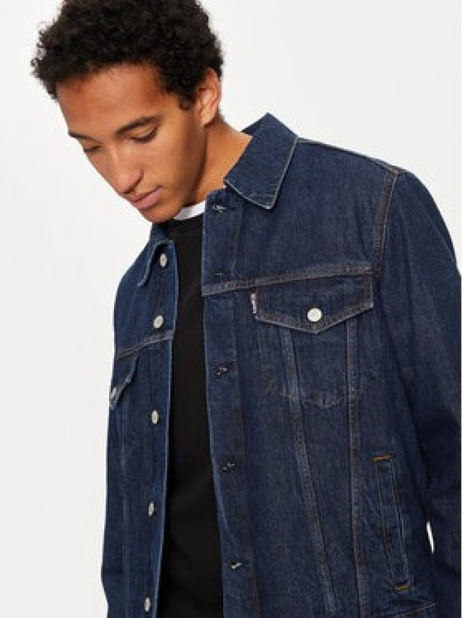 Schott NYC Kurtka jeansowa TRUCKS Granatowy Regular Fit