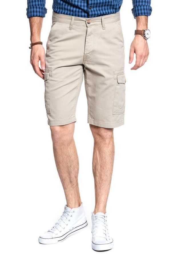 KRÓTKIE SPODENKI WRANGLER CARGO SHORT CAMEL WASHED W15DHC49J 112126785