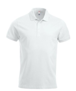 clique Classic Lincoln S/S Polo — nowoczesny krój, 100% bawełna – white