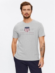 Gant T-Shirt Reg Archive Shield Ss 2003199 Szary Regular Fit