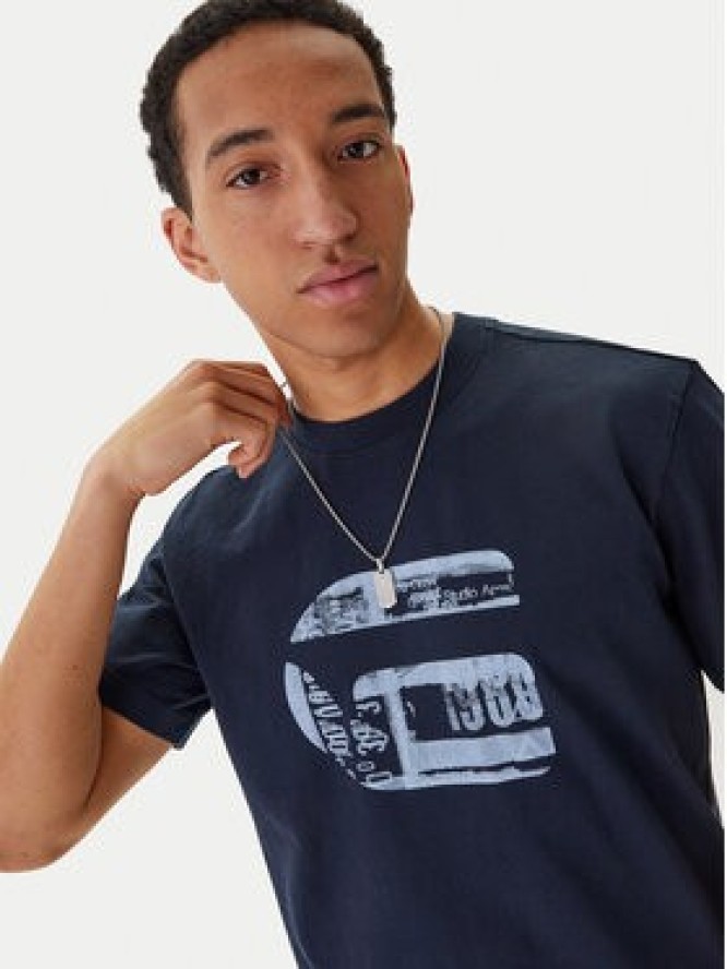 G-Star Raw T-Shirt G Icon Graphic D28823-E385 Granatowy Regular Fit