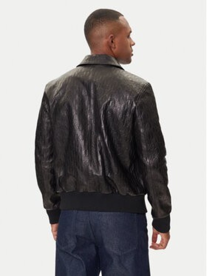 KARL LAGERFELD Kurtka skórzana 555000 554400 Czarny Regular Fit