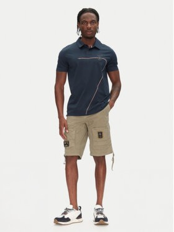 Aeronautica Militare Szorty materiałowe 251BE041CT1122 Khaki Regular Fit