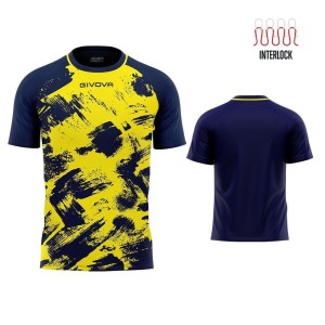 Koszulka treningowa Givova Art - Interlock, Fluo żółto-niebieska