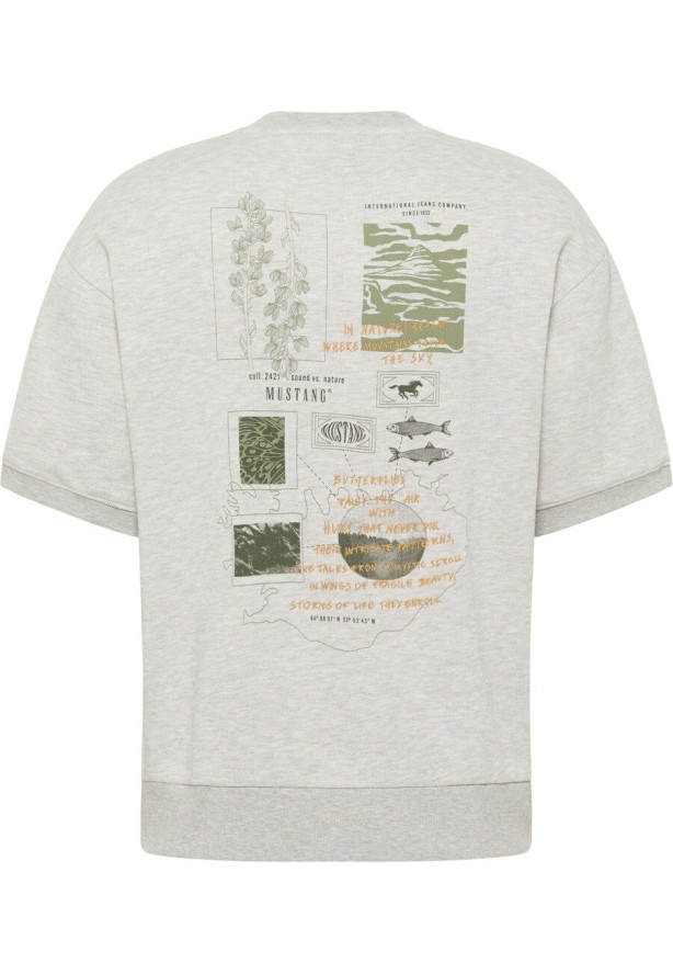 MĘSKA KOSZULKA MUSTANG T-shirt Alvarado Whisper White Melange 1015668 2078