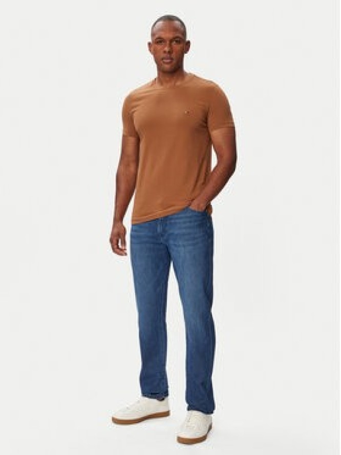 Tommy Hilfiger T-Shirt MW0MW10800 Brązowy Slim Fit