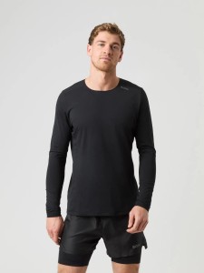bjorn_borg BORG RUNNING FEATHER LONG SLEEVE T-SHIRT - BLACK BEAUTY