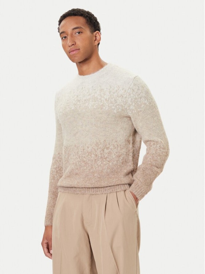 Guess Sweter M5BR39 Z0932 Beżowy Regular Fit