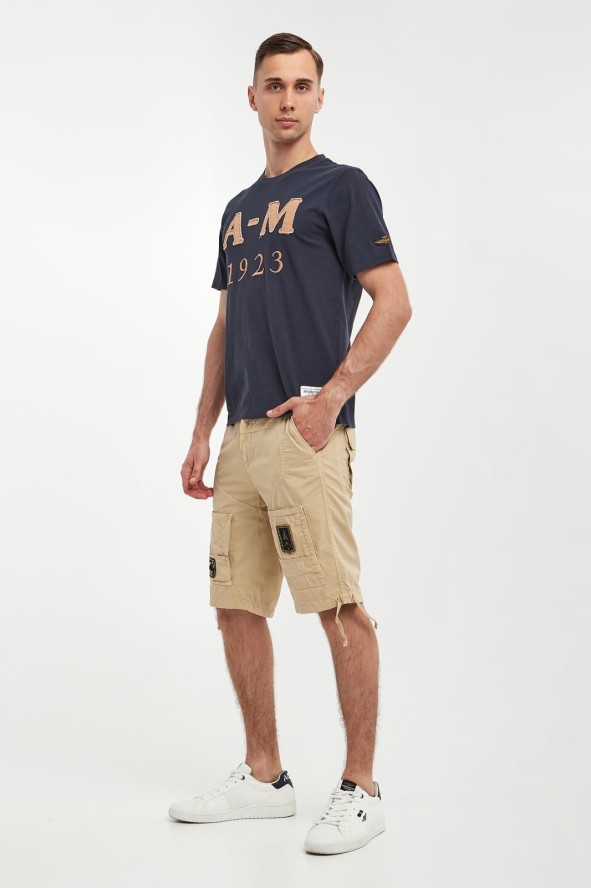 T-shirt męski z haftem AERONAUTICA MILITARE