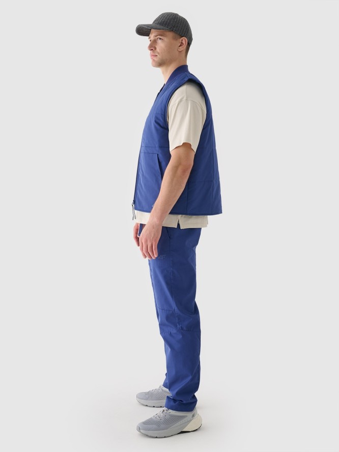 4F Bezrękawnik puchowy ze stójką męski - granatowy S