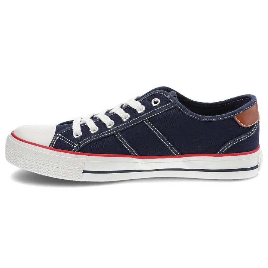 Granatowe Trampki Lee Cooper Modne Buty Męskie