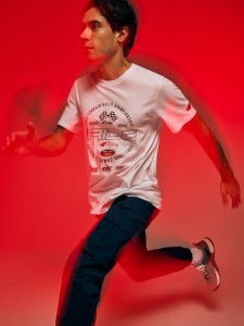 4F T-shirt regular z nadrukiem męski - biały M