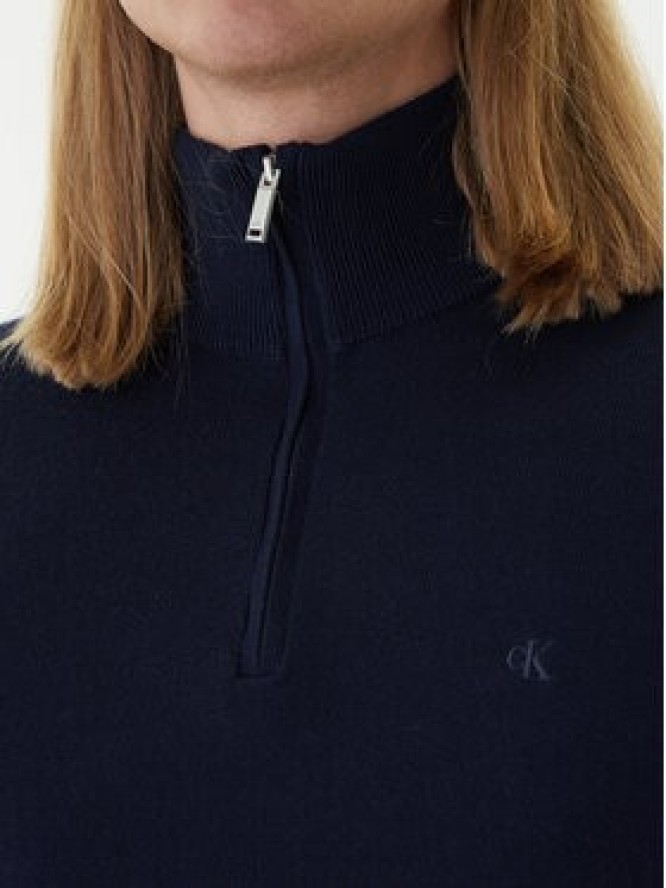 Calvin Klein Sweter LV04LD318G Granatowy Regular Fit