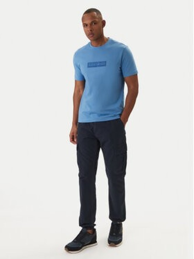 Napapijri T-Shirt S-Box Logo NP0A4IFL Niebieski Regular Fit